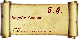 Bognár Gedeon névjegykártya