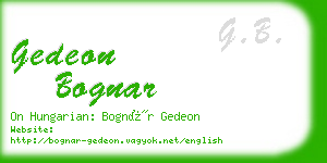 gedeon bognar business card